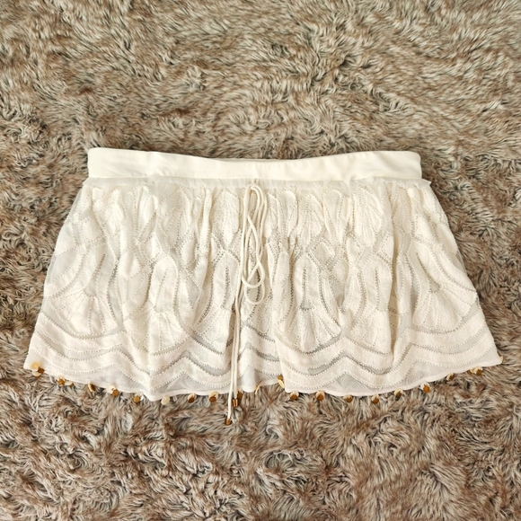 Free People Xandra Top in Ivory Strapless Beaded with Sequin Trim Women's Medium - Picture 3 of 13